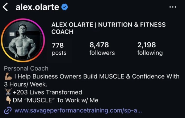 Alex Olarte before
